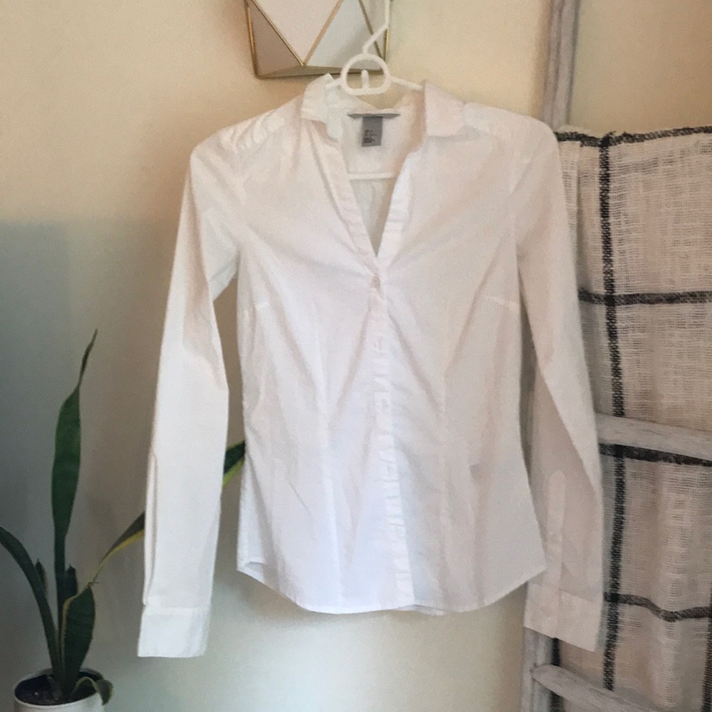 White Button-Down Top